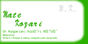 mate kozari business card